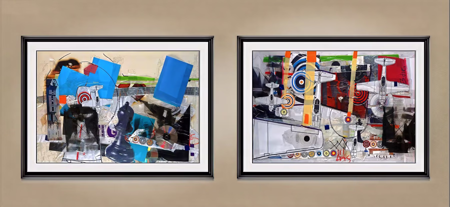 Diptych with Chess and Planes
