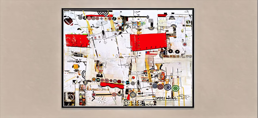 Untitled (Red Blocks Collage)