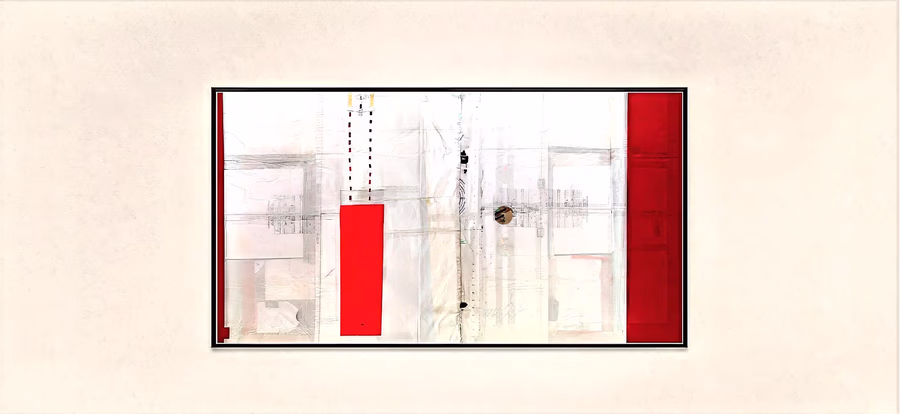 Untitled (Red Verticals)