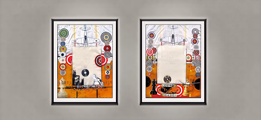 Diptych with Targets and Planes 2
