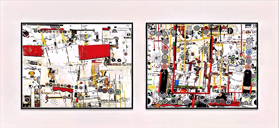 Diptych with Targets and Vinyl 2