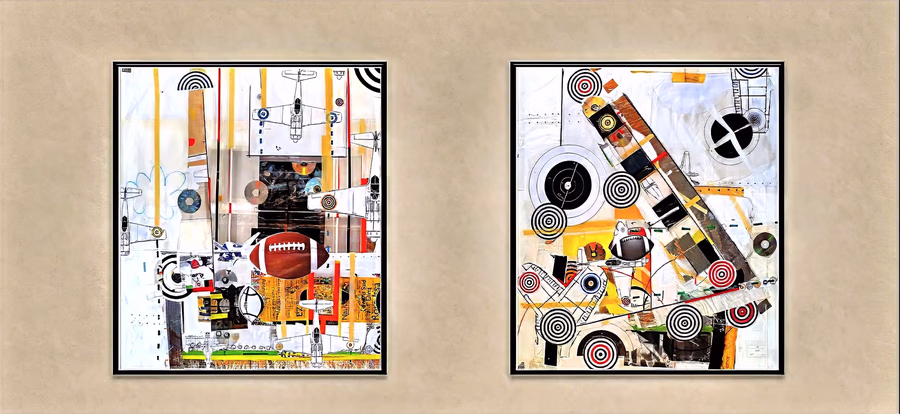 Diptych with Planes and Targets 3