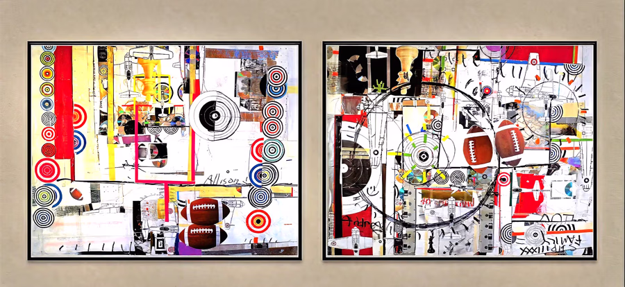 Diptych with Footballs and Targets