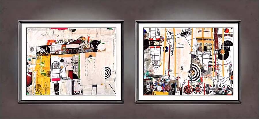 Diptych with Targets and Planes 3
