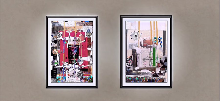 Paired Framed Collages 2