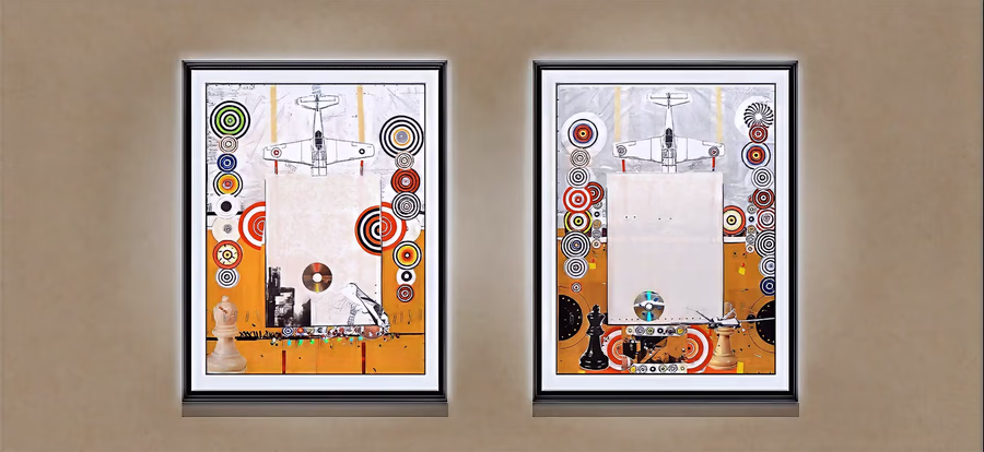 Diptych with Planes and Targets 4