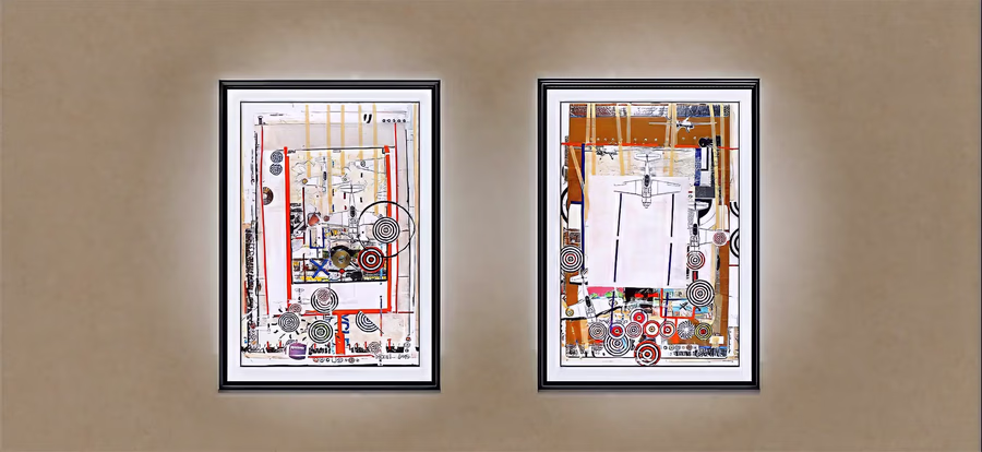 Diptych with Targets and Planes 4