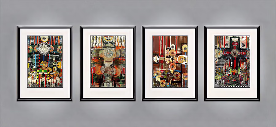 Four Framed Works Installation 2