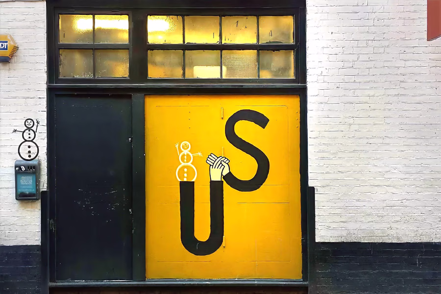 US Mural with Snowman