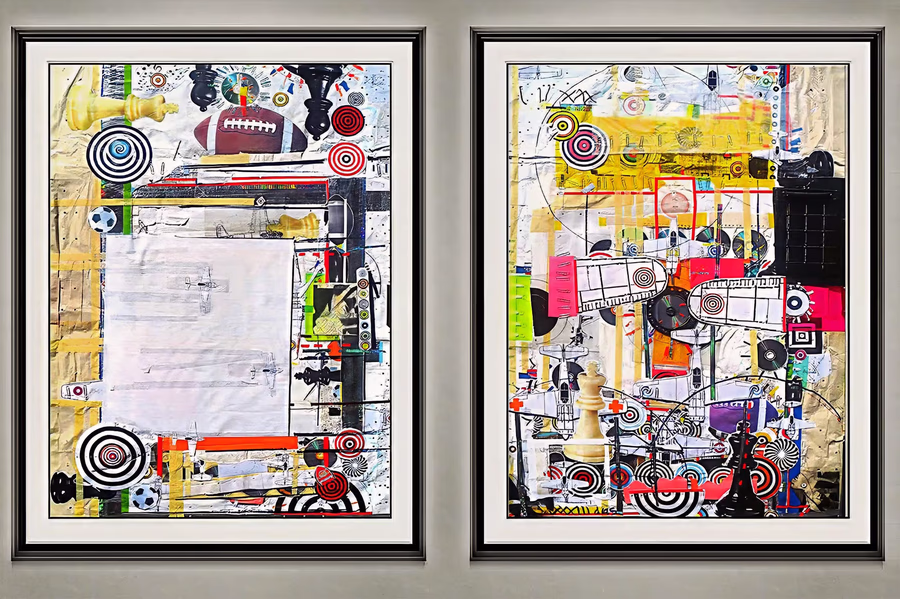Diptych with Chess and Sport