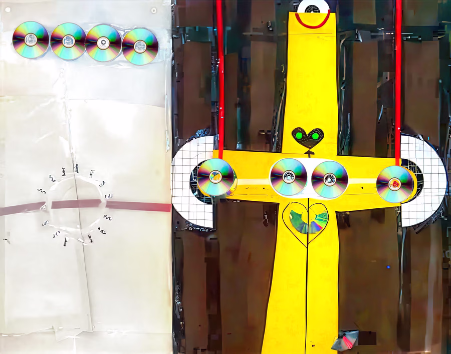 Yellow Plane with Discs 2