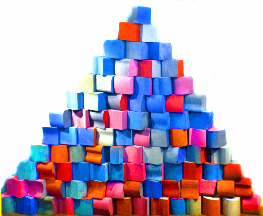 Painted Block Pyramid