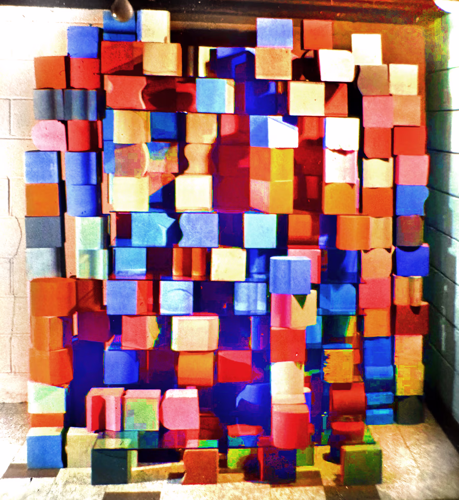 Stacked Painted Blocks 1