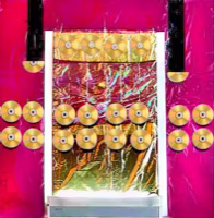 Gold Discs on Magenta, 1990