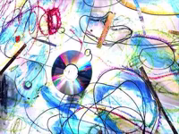 Untitled (CD on Crayon Field), 2020