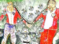 Two Figures with Snowman, 2020