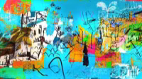 Untitled (Turquoise Field Drawing) 2, 2020