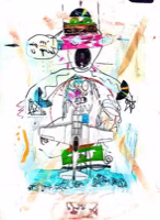 Untitled (Figure with Warplane) 1, 2020