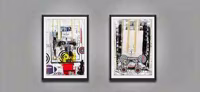Framed Diptych with Targets 1, 2000