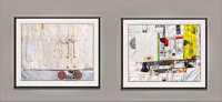Paired Framed Collages 1, 2000