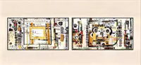 Diptych with Concentric Rings 2, 2000