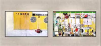 Diptych with Football and Targets 1, 2000