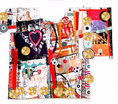 Untitled (Gold Disc Collage)
