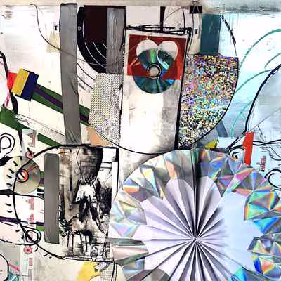 Untitled (Iridescent Foil Collage)