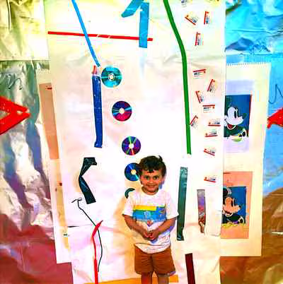 Child Before Large Collage