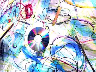 Untitled (CD on Crayon Field)