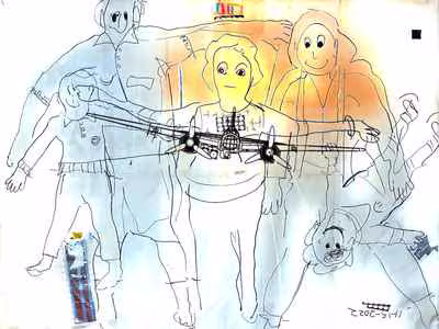 Children with Warplane