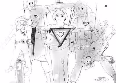 Untitled (Figures with Heart Triangle)