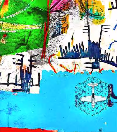 Untitled (Warplane Over Blue)