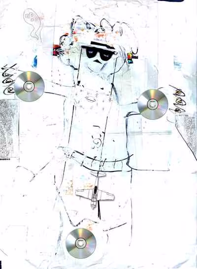 Snowmann with CDs