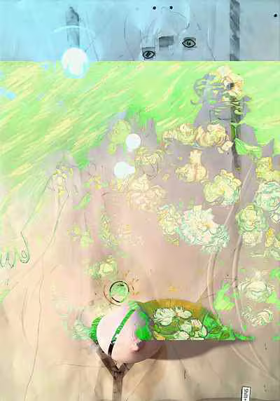 Untitled (Green Floral Figure)