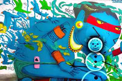 Untitled (Blue Figure Mural)