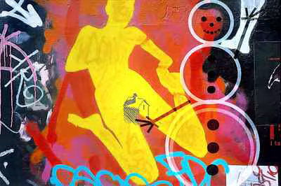 Yellow Figure with Snowman
