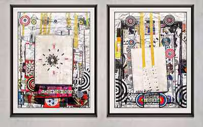 Diptych with Targets and Vinyl 1