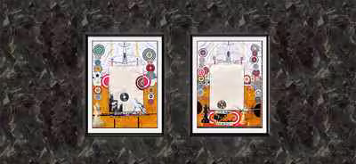 Diptych with Targets and Chess 2