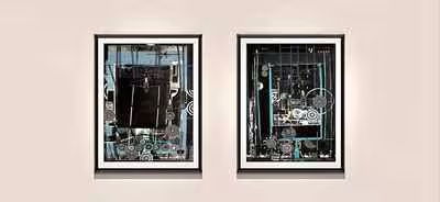 Diptych with Concentric Rings 1