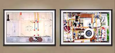 Diptych with Targets and Chess 3