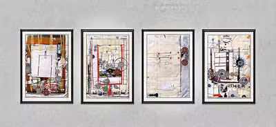 Four Framed Collages (Series)
