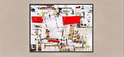 Untitled (Red Blocks Collage)