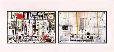 Diptych with Concentric Rings 3
