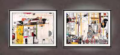 Diptych with Targets and Planes 3