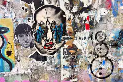 Untitled (Street Wall, Snowman Tag)