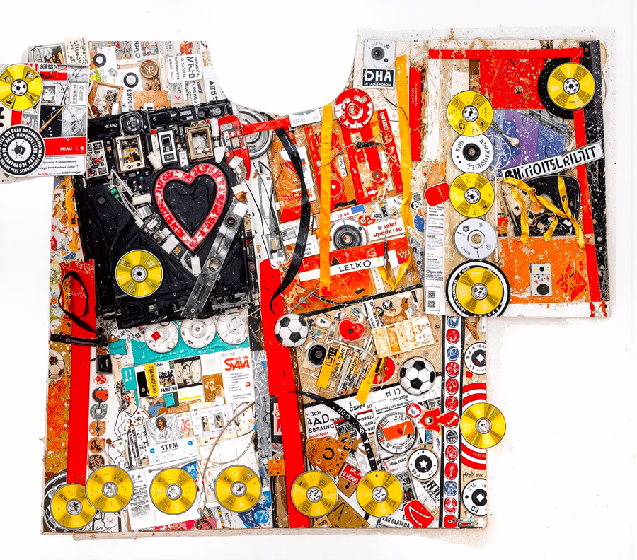 View "Untitled (Cassette Torso)" in the archive — a collage with a cassette tape at the center of a torso form.