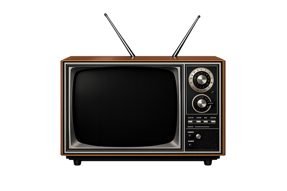 Vintage television with rotating broadcast display